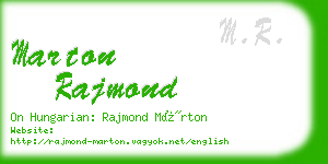 marton rajmond business card